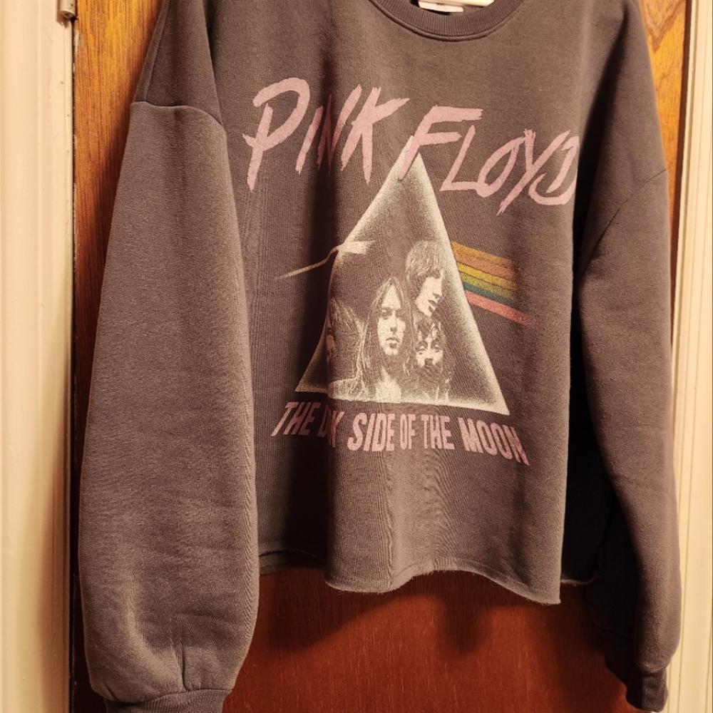 Oversized Pink Floyd Crop Top - Great throw over.